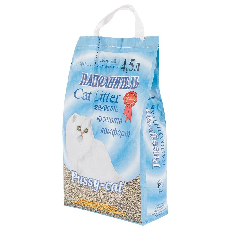 Наполнитель Pussy-cat Цеолитовый голубой д/туалета кошек 4,5л к-3