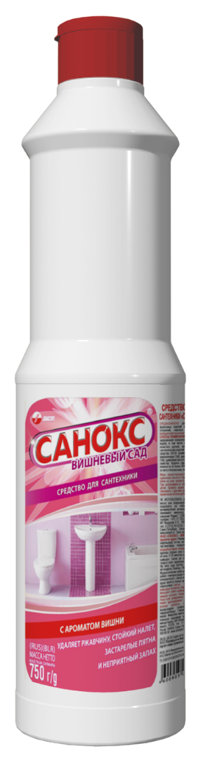 Ср-во д/сантехники чистящее Санокс-вишневый сад 750г. к-15 