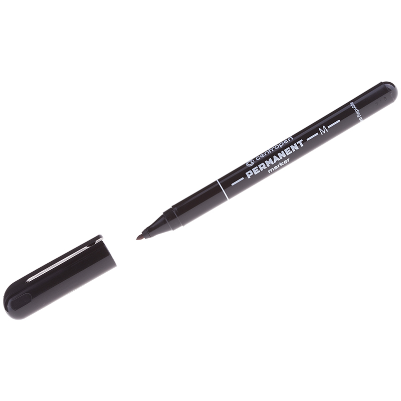Маркер Permanent Centropen чёрный 1мм к-10