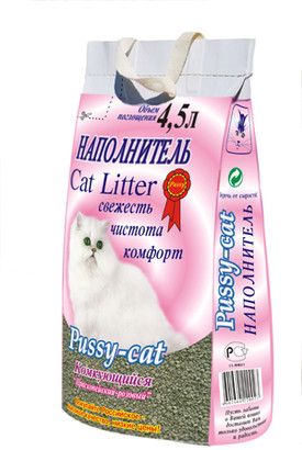 Наполнитель Pussy-cat Прасковейский розовый д/туалета кошек 4,5л к-3