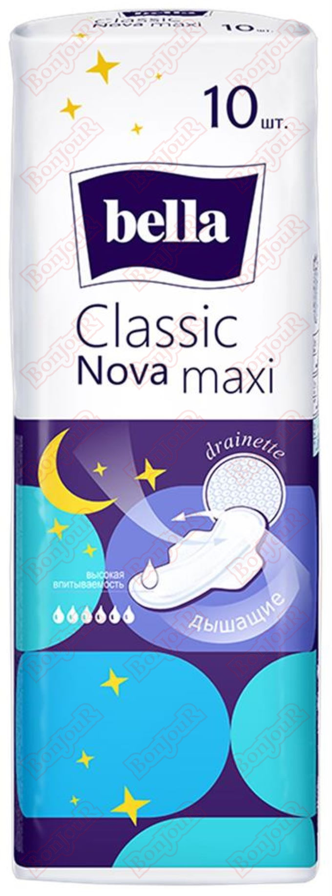 Прокладки Bella Classic Nova MAXI с крыл. (1уп-10шт) к-24