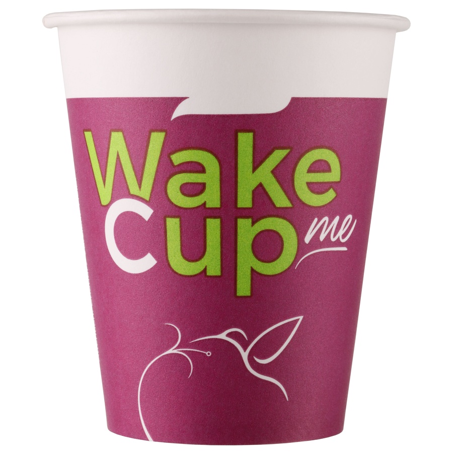 Стакан 150мл бумажный d-70мм д/гор.нап.Wake Me Cup (1уп-100шт) к-3000