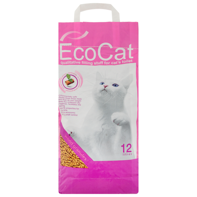 Наполнитель 12л древесный д/туалета кошек EcoCat к-150