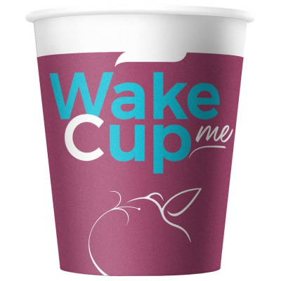 Стакан 180мл бумажный d-72мм д/гор.нап.Wake Me Cup (1уп-80шт) к-2000 Формация