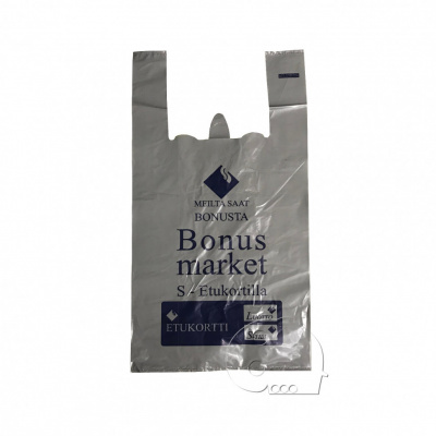 Пакет с ручками ПВД 32 х 63/32мк Bonus market  у-100 к-10уп к-1000шт